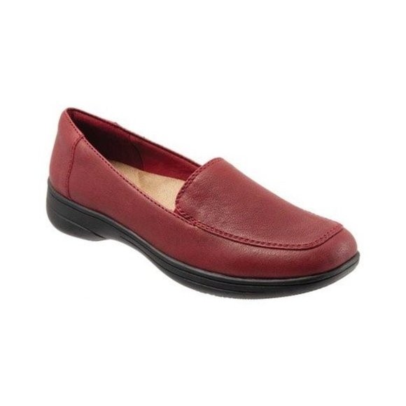 Trotters Womens Size 6.5 Jacob Red Leather Slip On Comfort Loafers Shoes